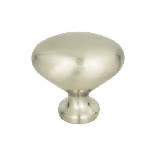 ATLAS A804-BN Robin Egg 1 1/4" Length Oval Knob - Brushed Nickel