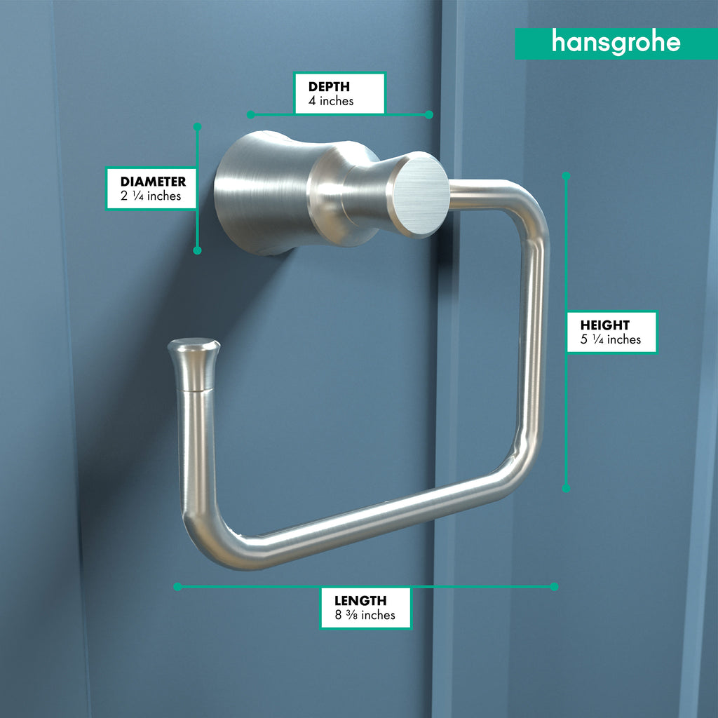 HANSGROHE 04786820 Joleena Towel Ring - Brushed Nickel