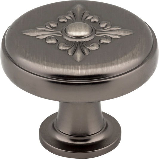 JEFFREY ALEXANDER 417BNBDL Lafayette 1-3/8" Diameter Mushroom Knob - Brushed Pewter