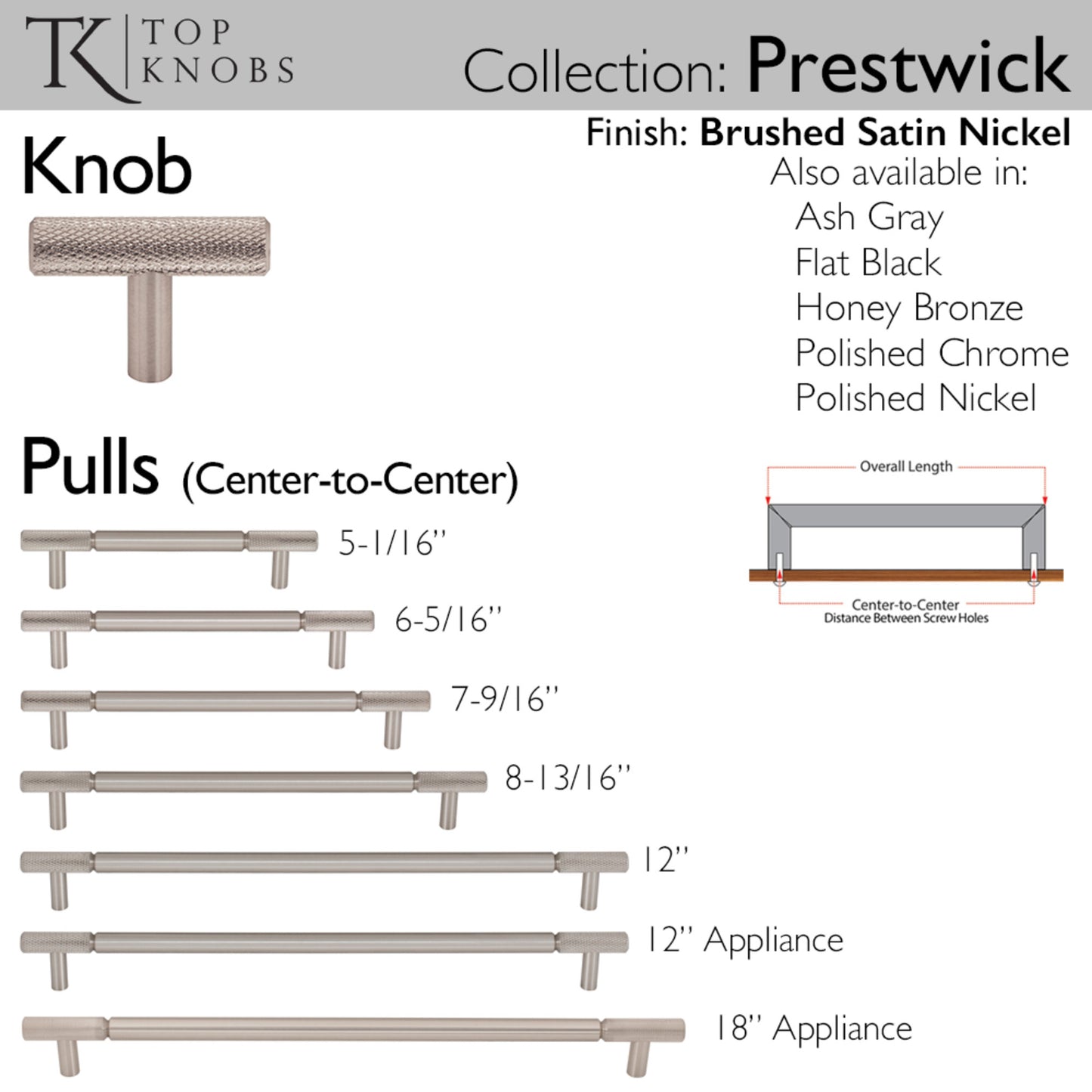 TOP KNOBS TK3246BSN Prestwick 12" Center to Center Bar Pull - Brushed Satin Nickel