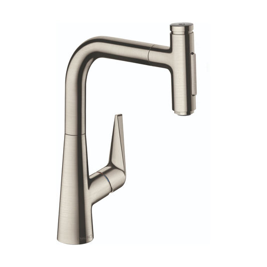 HANSGROHE 72824801 Talis Select S Prep Kitchen Faucet, 2-Spray Pull-Out, 1.75 GPM in Steel Optic