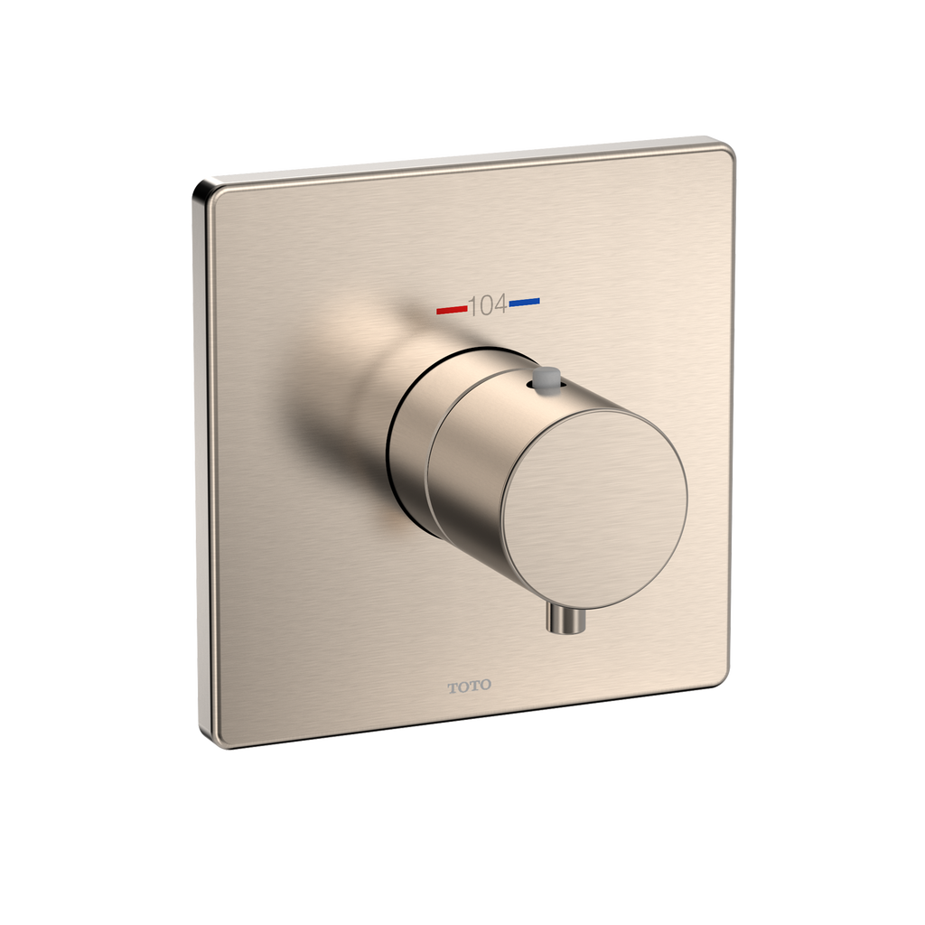 TOTO TBV02401U#BN Square Thermostatic Mixing Valve Shower Trim - Brushed Nickel