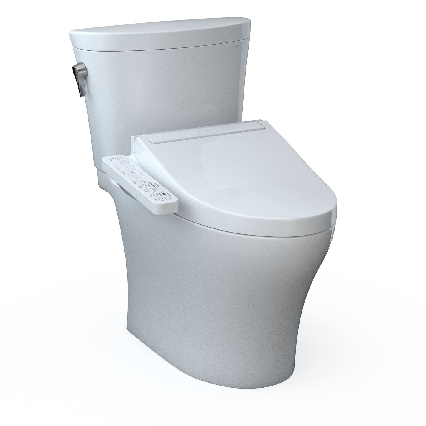 TOTO MW4483074CEMFGN#01 WASHLET+ Aquia IV Arc Two-Piece Elongated Dual Flush 1.28 and 0.9 GPF Toilet with C2 Bidet Seat , Cotton White