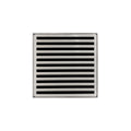 INFINITY DRAIN ND 5-3I SS ND 5 5" x 5" ND 5 High Flow Complete Kit with Lines Pattern Decorative Plate in Satin Stainless with Cast Iron Drain Body, 3" No-Hub Outlet