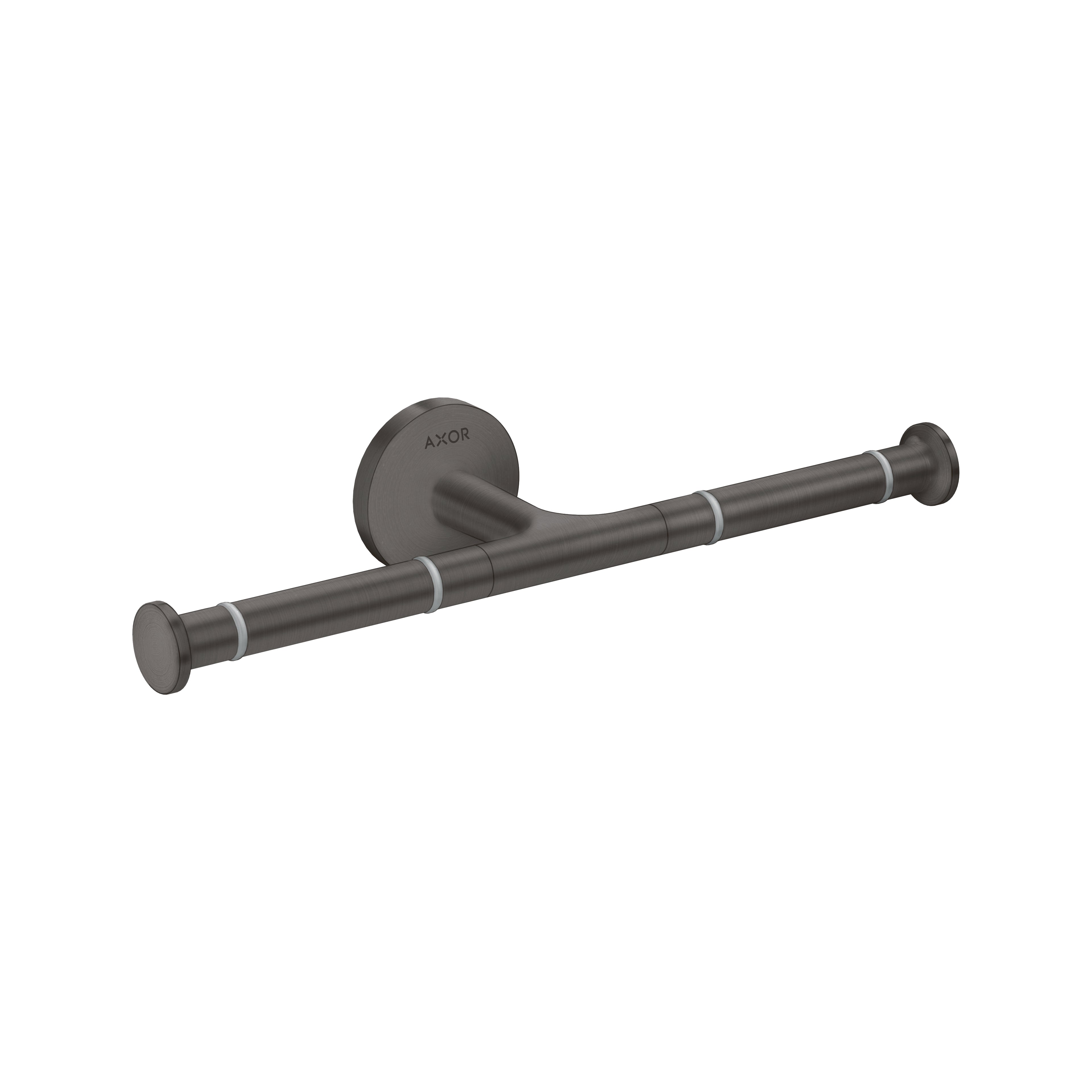 AXOR 42857340 Universal Circular Double Toilet Paper Holder - Brushed Black Chrome