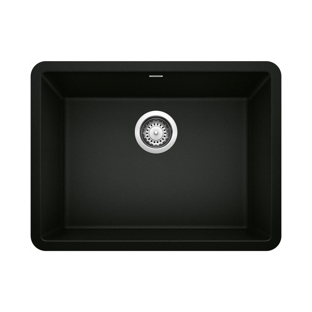 BLANCO 442928 Precis Precis SILGRANIT 24" Single Bowl Undermount Kitchen Sink - Coal Black in Coal Black