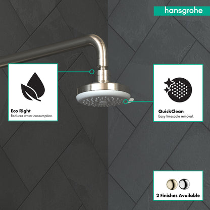 HANSGROHE 04733820 Croma 100 Showerhead E 3-Jet, 1.8 GPM - Brushed Nickel