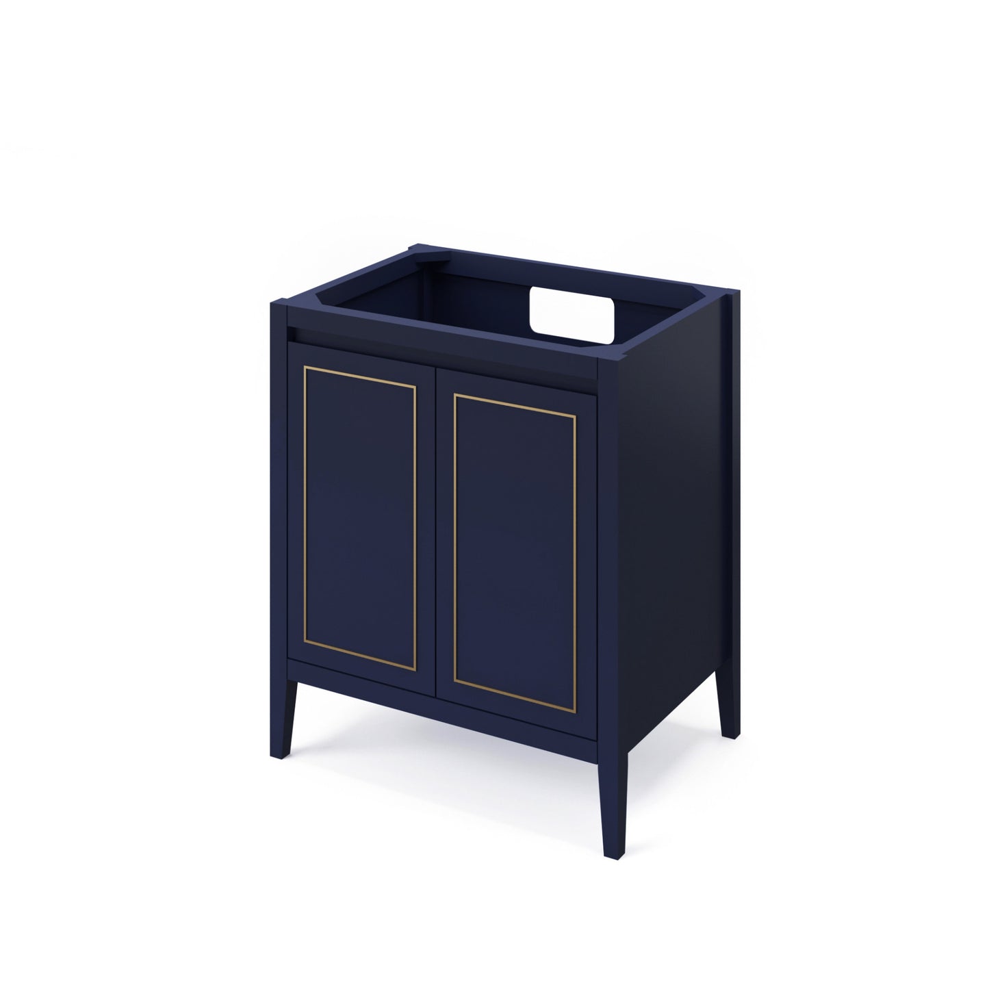 JEFFREY ALEXANDER VKITPER30BLBOR 30" Hale Blue Percival Vanity, Boulder Cultured Marble Vanity Top, undermount rectangle bowl - Hale Blue