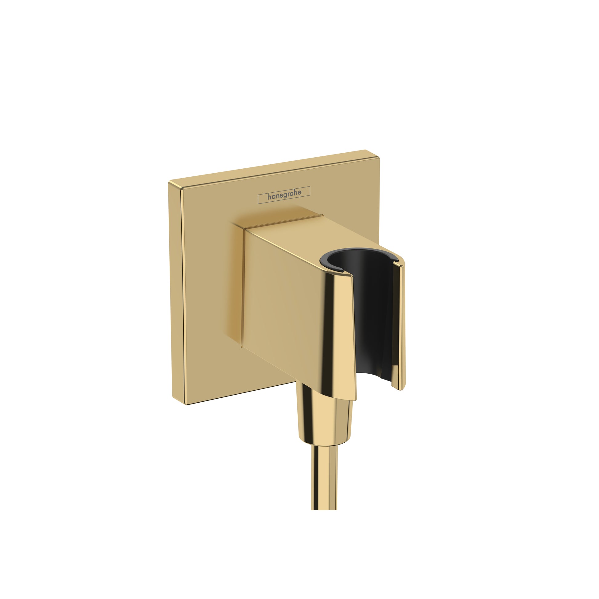 HANSGROHE 26889991 FixFit E Wall Outlet with Handshower Holder in Polished Gold Optic