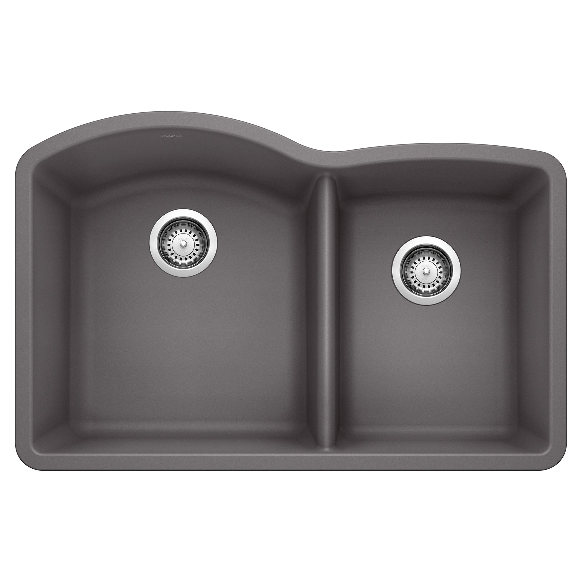 BLANCO 441469 Diamond Diamond SILGRANIT 32" 60/40 Double Bowl Undermount Kitchen Sink - Cinder in Cinder