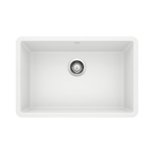 BLANCO 522429 Precis Precis SILGRANIT 27" Single Bowl Undermount Kitchen Sink - White in White