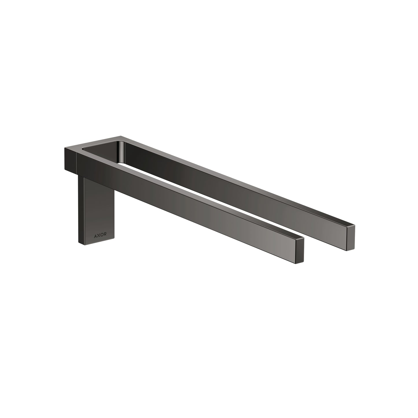 AXOR 42622330 Universal Rectangular Towel Holder Twin-Handle - Polished Black Chrome