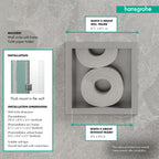 HANSGROHE 56058800 XtraStoris Original Recessed Toilet Paper Holder with Storage & Tileable Door - Brushed Stainless Steel