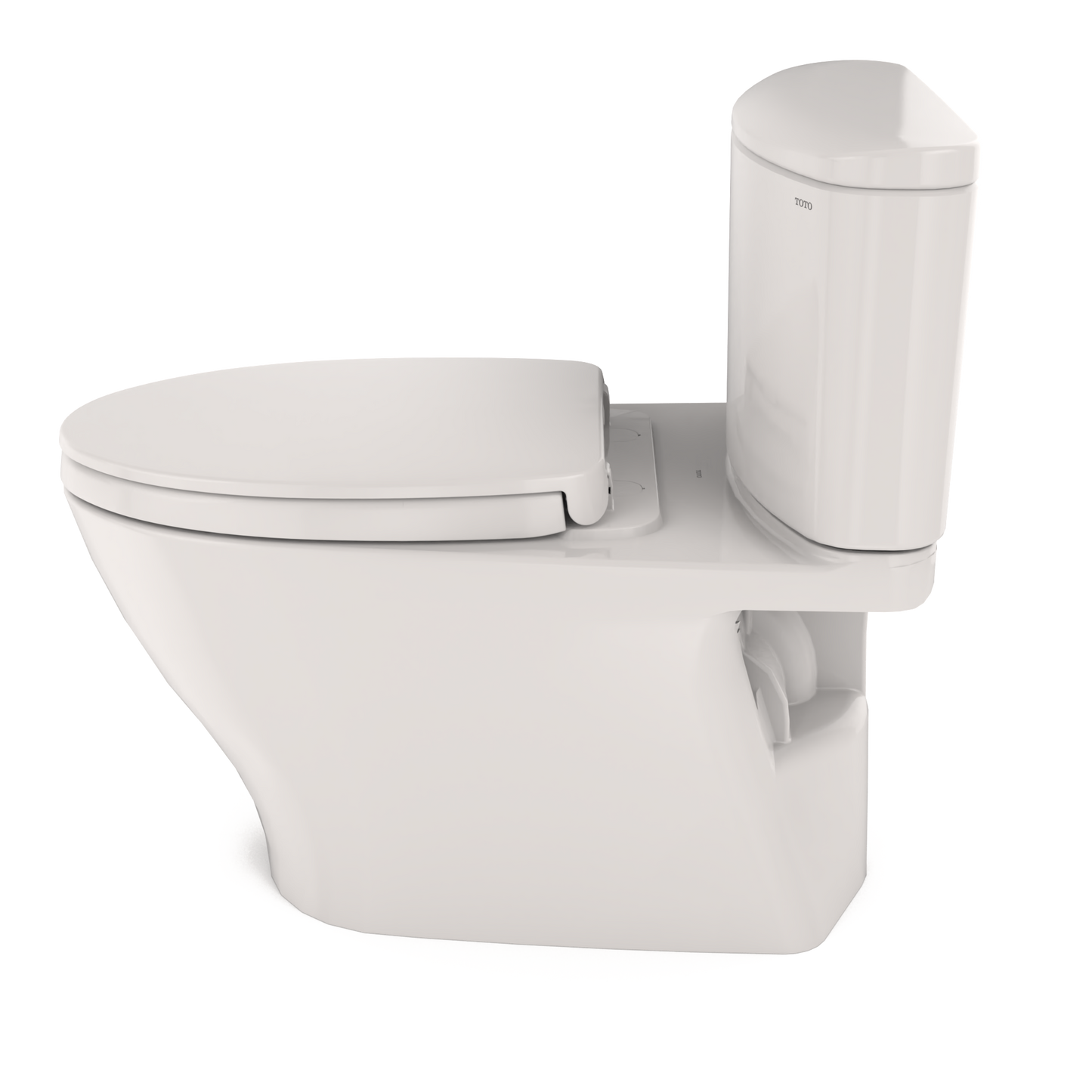 TOTO MS442124CEFG#11 Nexus Two-Piece Elongated 1.28 GPF Universal Height Toilet with CEFIONTECT and SS124 SoftClose Seat , Colonial White