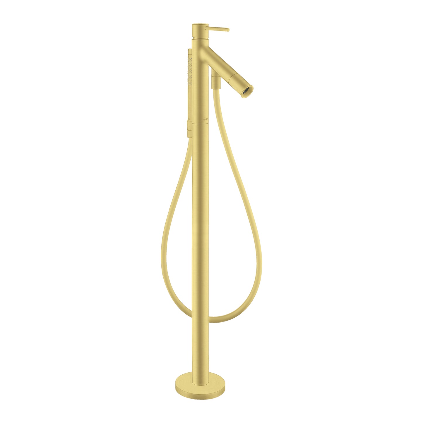 AXOR Starck Freestanding Tub Filler Trim with Lever Handle and 1.75 GPM Handshower in Brushed Gold Optic