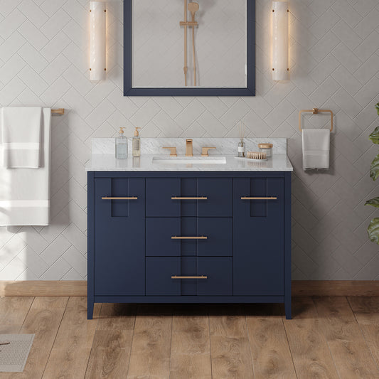 JEFFREY ALEXANDER VN2KAT-48-BL-NT 48" Hale Blue Katara Vanity - Hale Blue