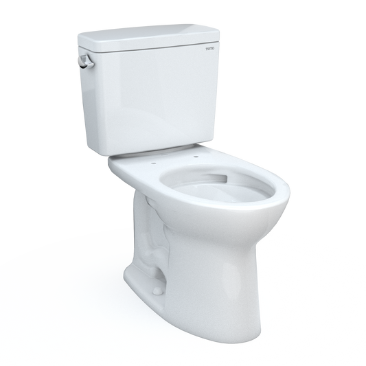 TOTO CST776CSFG.10#01 Drake Two-Piece Elongated 1.6 Gpf Universal Height Tornado Flush Toilet With Cefiontect And 10 Inch Rough-In - Cotton White