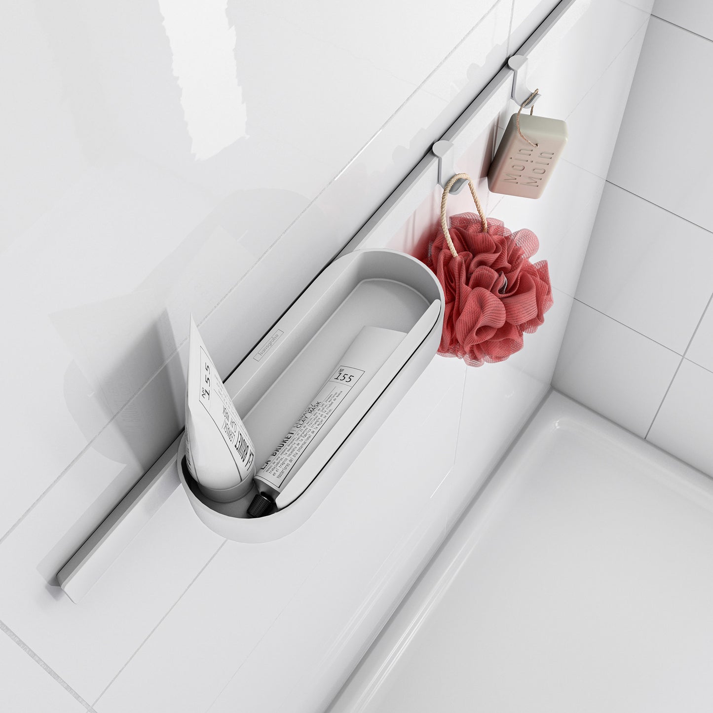 HANSGROHE 27929700 Matte White WallStoris Modern Double Hook