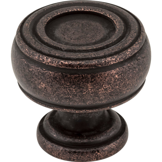 JEFFREY ALEXANDER 127DMAC Bremen 2 1-3/16" Diameter Mushroom Knob - Distressed Oil Rubbed Bronze