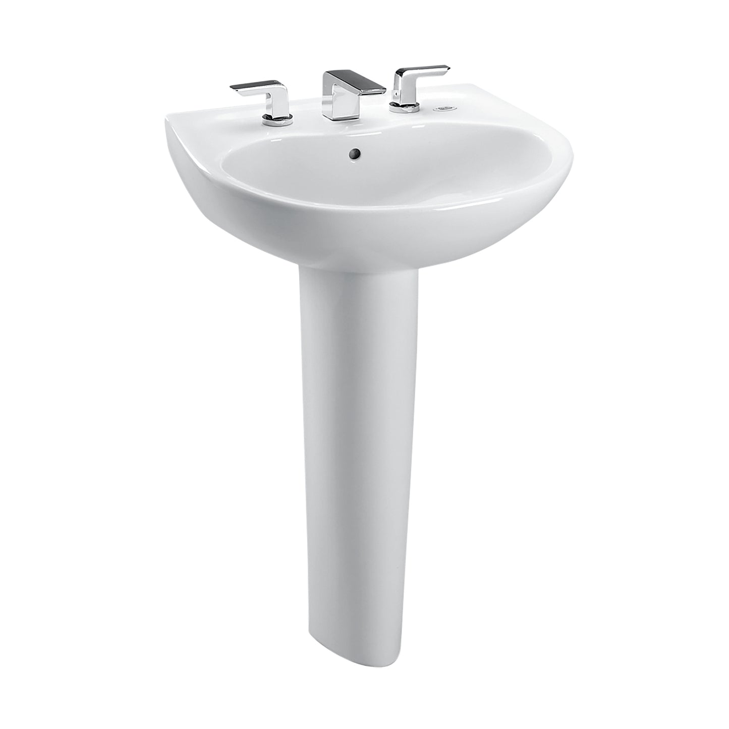 TOTO LPT242.4G#01 Prominence Oval Basin Pedestal Bathroom Sink With Cefiontect For 4 Inch Center Faucets - Cotton White