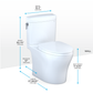 TOTO MS436124CEMFGN#01 Aquia IV Cube Two-Piece Elongated Dual Flush 1.28 and 0.9 GPF Universal Height Toilet with CEFIONTECT , Cotton White