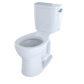 TOTO CST243EFR#01 Entrada Two-Piece Round 1.28 GPF Universal Height Toilet with Right-Hand Trip Lever , Cotton White