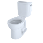TOTO CST243EFR#01 Entrada Two-Piece Round 1.28 Gpf Universal Height Toilet With Right-Hand Trip Lever - Cotton White