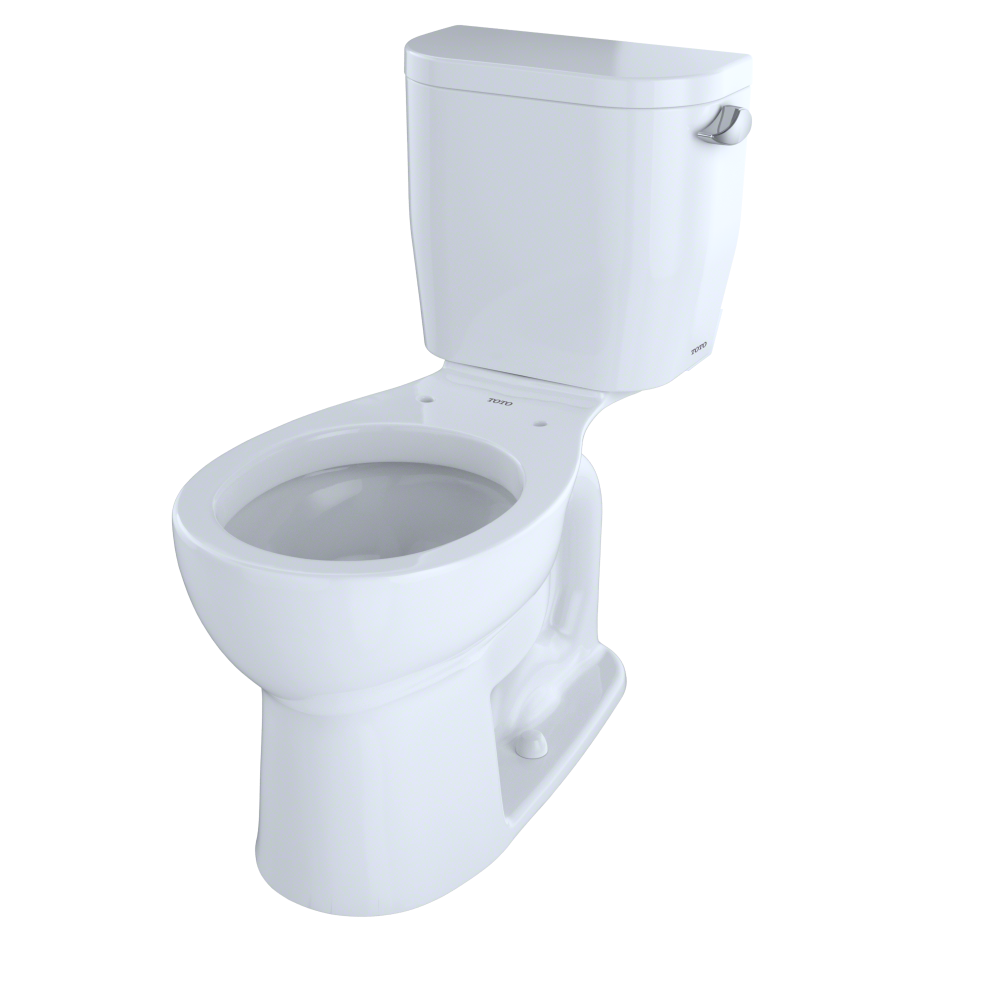TOTO CST243EFR#01 Entrada Two-Piece Round 1.28 Gpf Universal Height Toilet With Right-Hand Trip Lever - Cotton White
