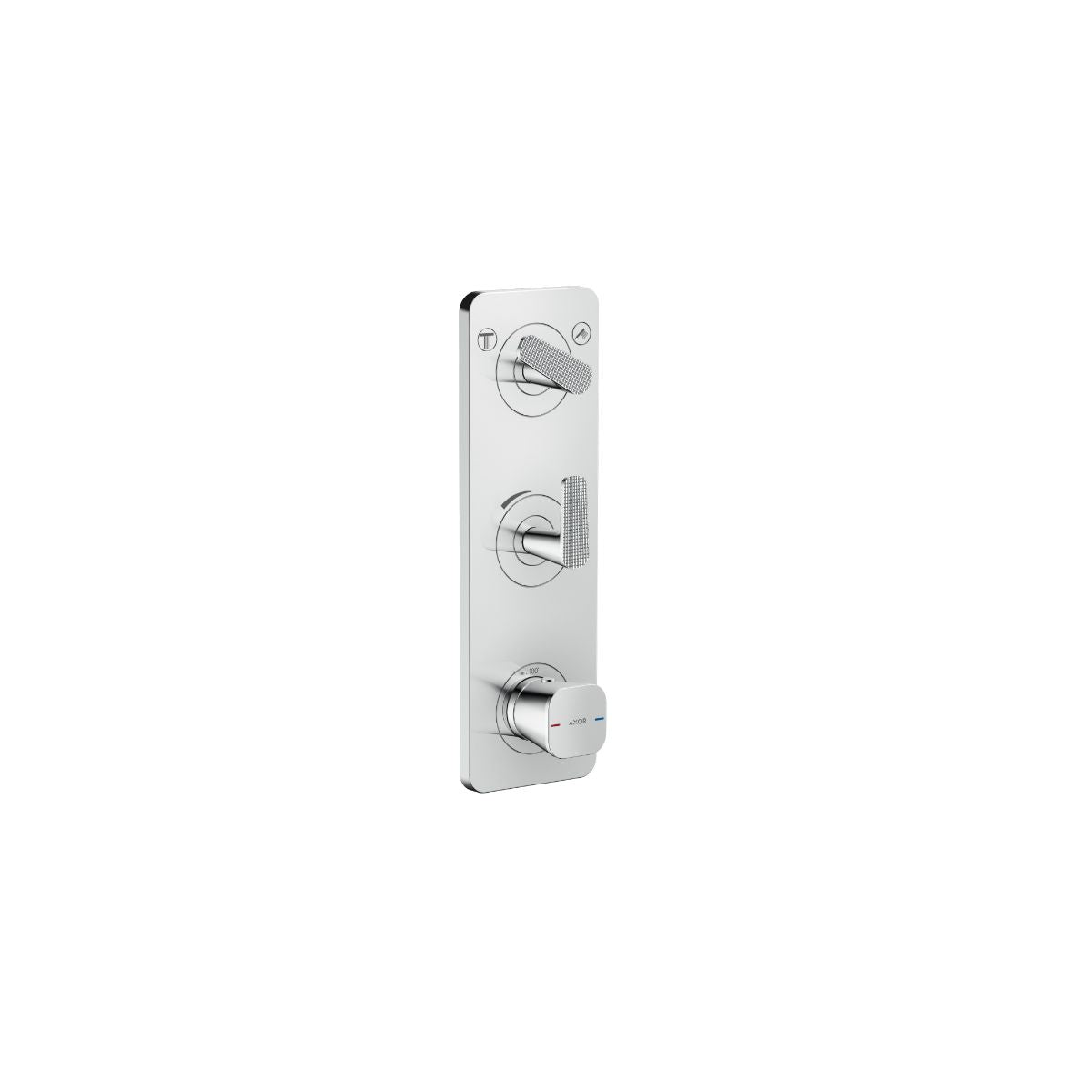 AXOR 49701001 Citterio C Thermostatic Module Trim 15" x 5" for 2 Functions- Cubic Cut - Chrome