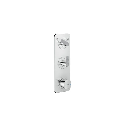 AXOR 49701001 Citterio C Thermostatic Module Trim 15" x 5" for 2 Functions- Cubic Cut - Chrome
