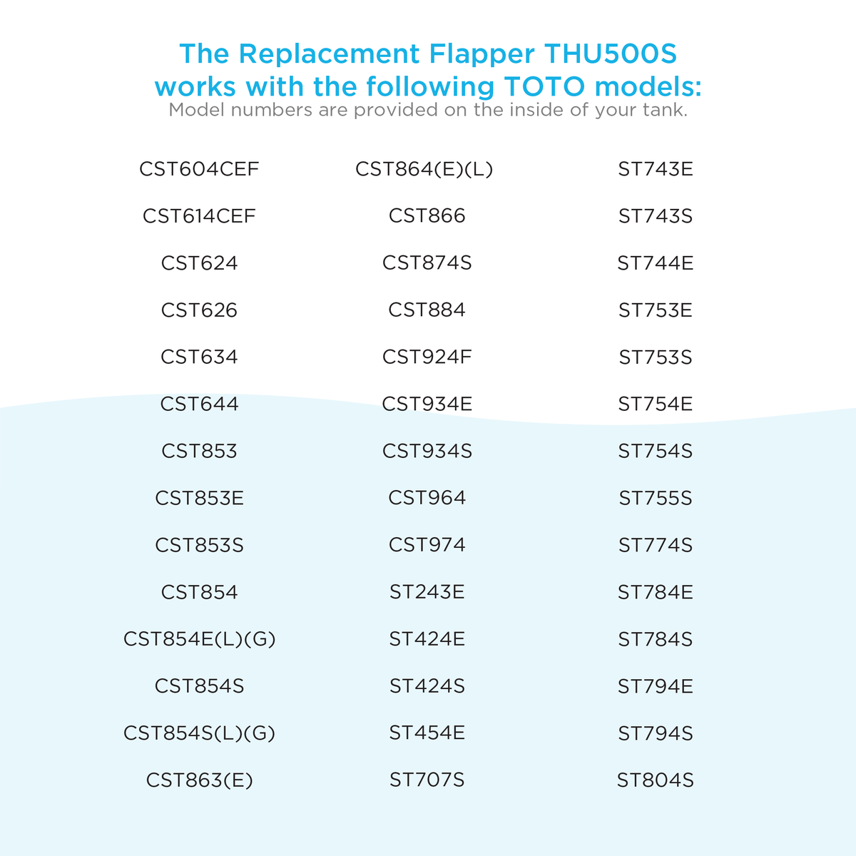 TOTO THU500S Replacement Flapper For Select Toto 3 Inch Flush Valve Tanks -