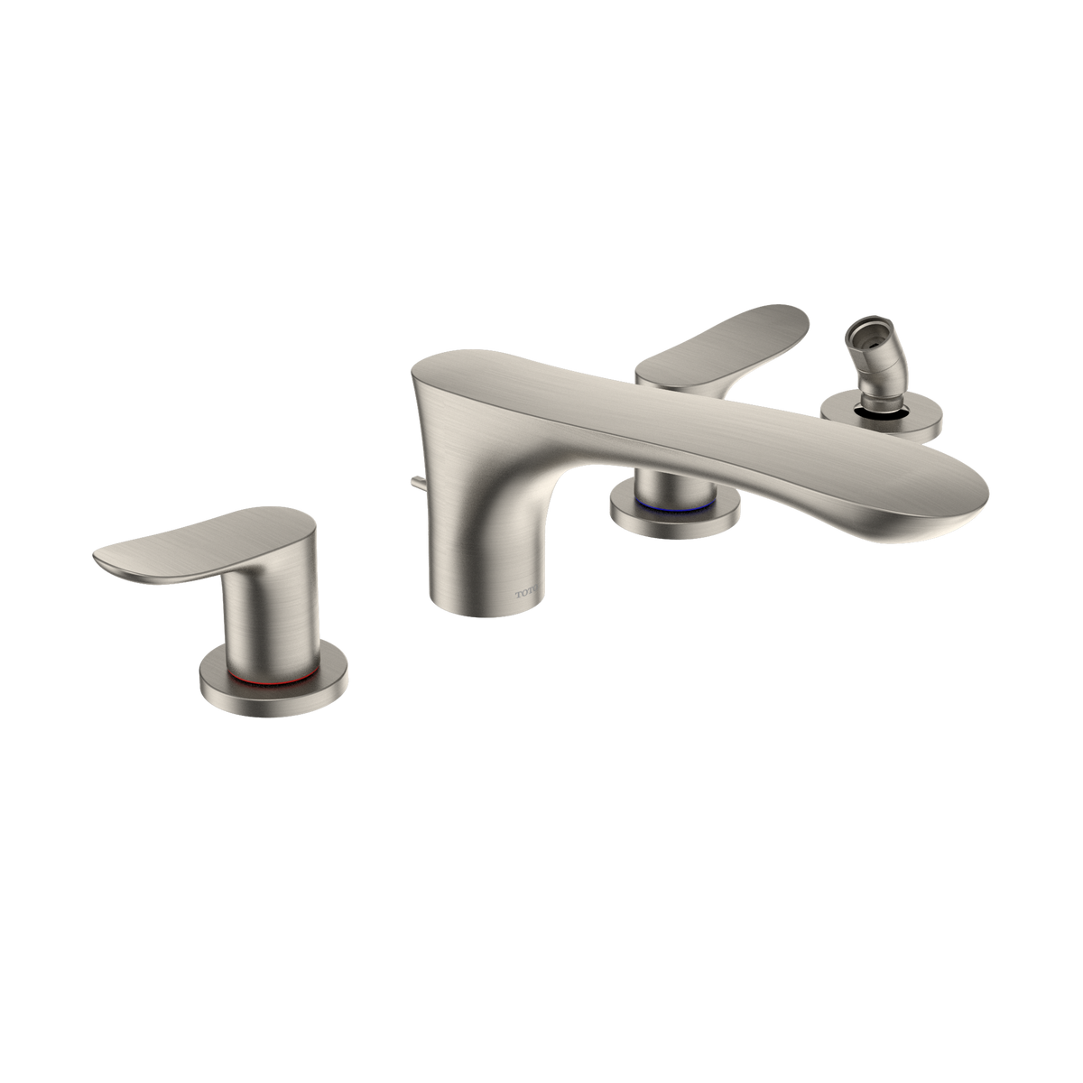 TOTO TBG01202U#BN Go Two-Handle Deck-Mount Roman Tub Filler Trim With Handshower - Brushed Nickel
