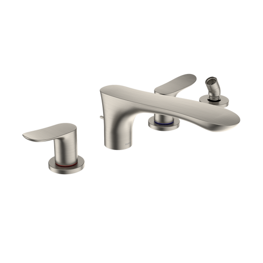 TOTO TBG01202U#BN Go Two-Handle Deck-Mount Roman Tub Filler Trim With Handshower - Brushed Nickel