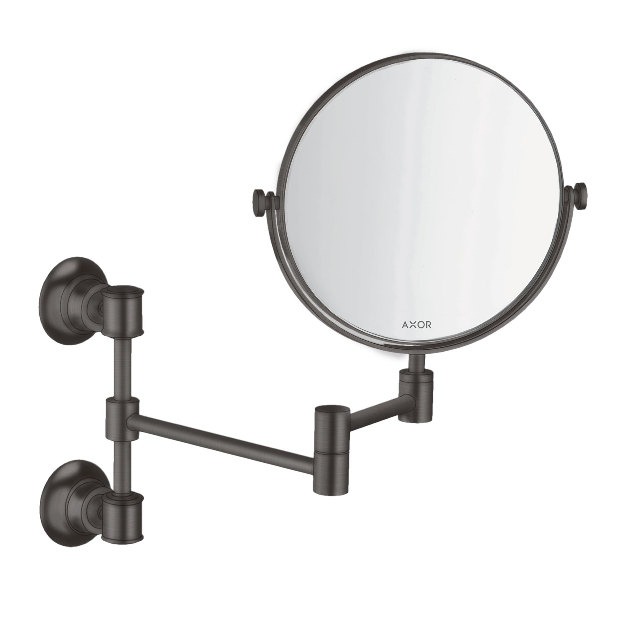 AXOR 42090340 Montreux Shaving Mirror - Brushed Black Chrome