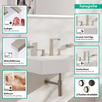 HANSGROHE 73031821 Tecturis E Widespread Faucet 150, 1.2 GPM - Brushed Nickel