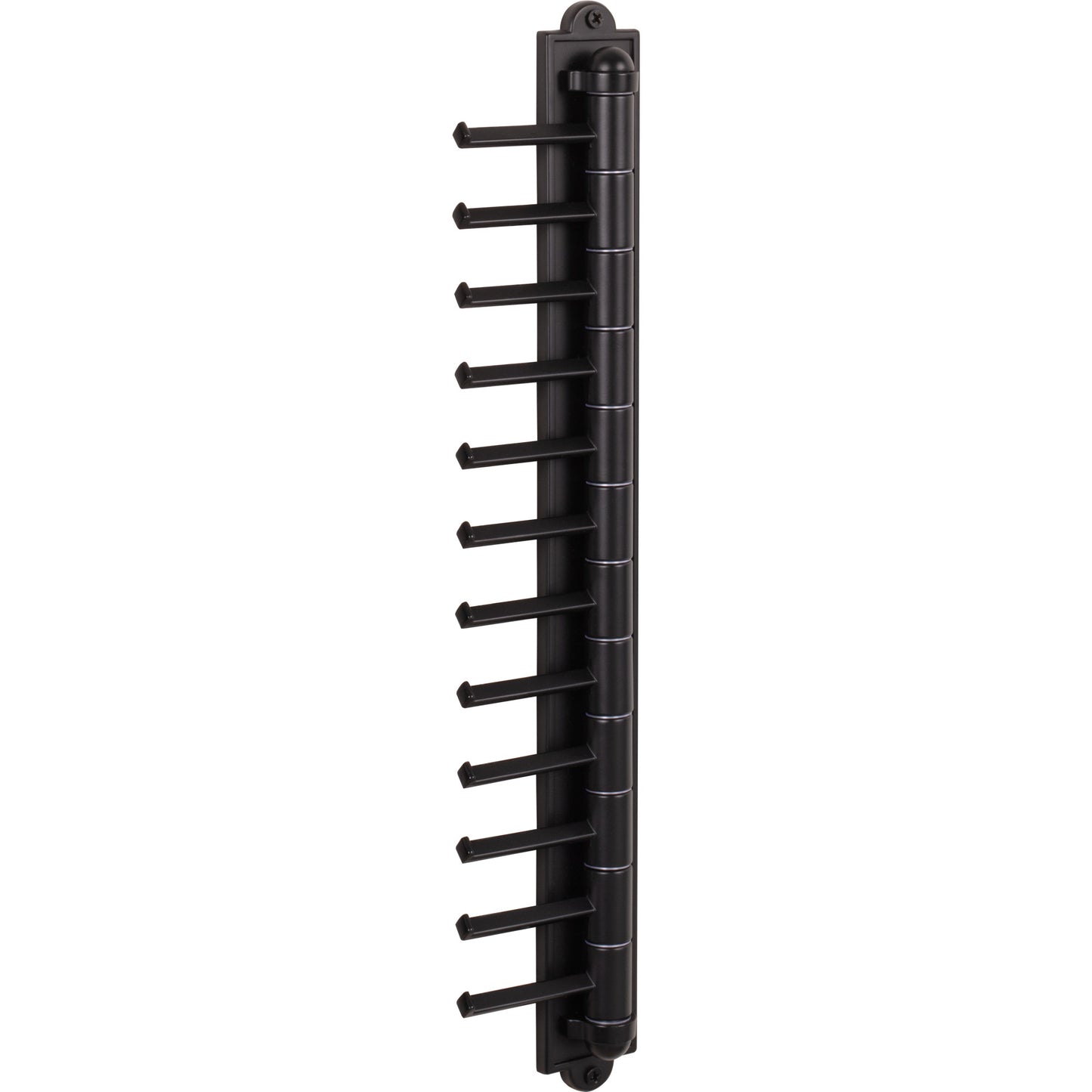 HARDWARE RESOURCES 357T-MB Matte Black 12-Hook Cascading Tie Organizer - Matte Black