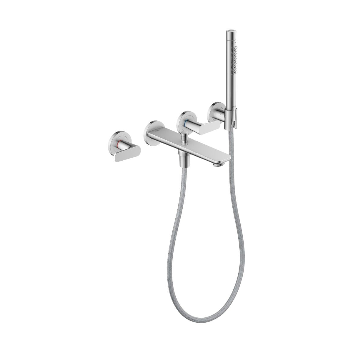 AXOR 49480001 Citterio C 3-Hole Wall-Mounted Tub Filler with 1.75 GPM Handshower and Holder - Chrome