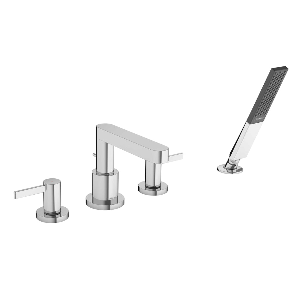 HANSGROHE 76443001 Finoris 4-Hole Roman Tub Set Trim with 1.75 GPM Handshower - Chrome