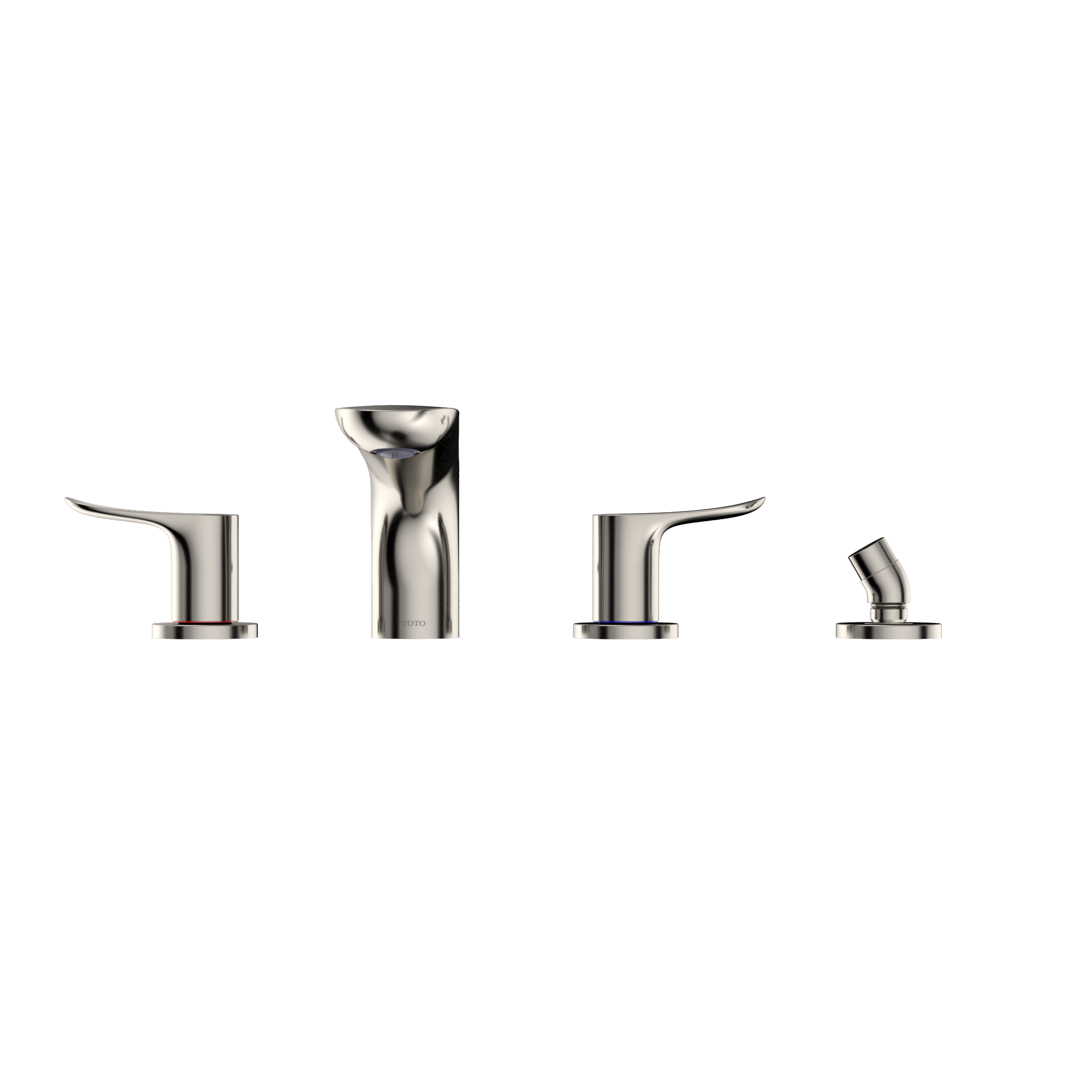 TOTO TBG01202U#PN Go Two-Handle Deck-Mount Roman Tub Filler Trim With Handshower - Polished Nickel
