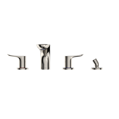 TOTO TBG01202U#PN Go Two-Handle Deck-Mount Roman Tub Filler Trim With Handshower - Polished Nickel