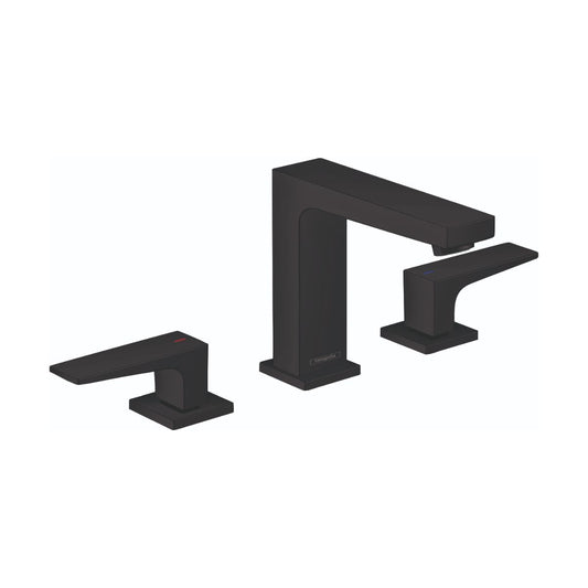 HANSGROHE 32516671 Metropol Widespread Faucet 110 with Lever Handles and Pop-Up Drain, 1.2 GPM - Matte Black
