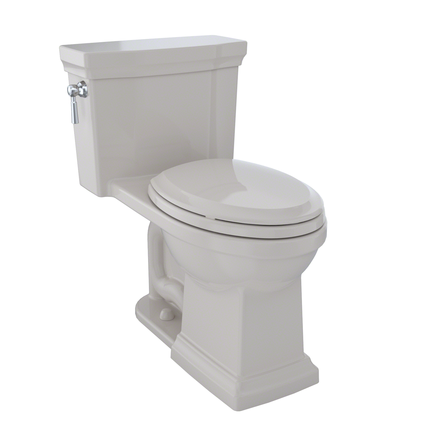 TOTO MS814224CEFG#12 Promenade II One-Piece Elongated 1.28 GPF Universal Height Toilet with CEFIONTECT , Sedona Beige