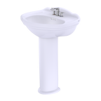 TOTO LPT754.4#01 Whitney Oval Pedestal Bathroom Sink for 4 Inch Center Faucets , Cotton White