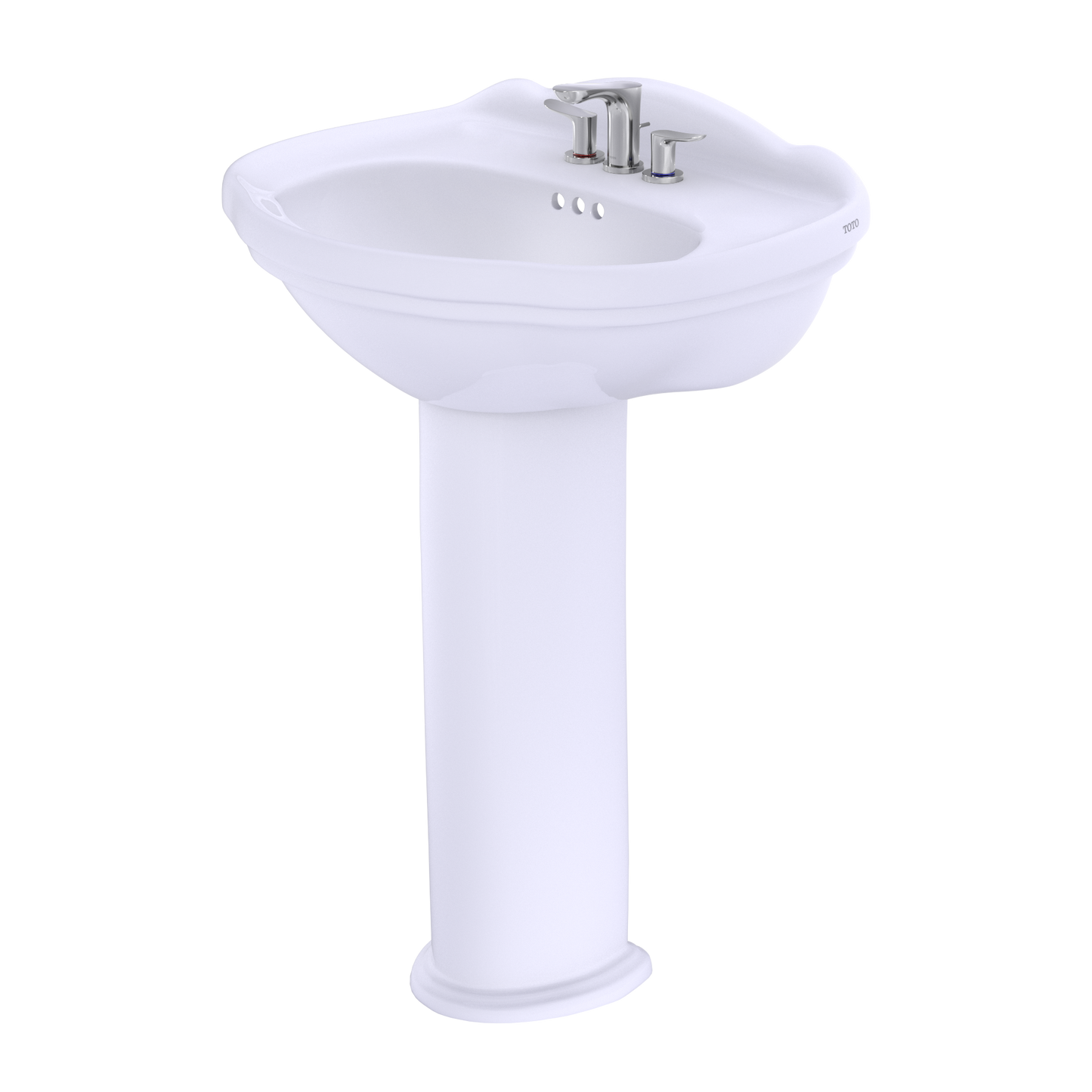 TOTO LPT754.4#01 Whitney Oval Pedestal Bathroom Sink for 4 Inch Center Faucets , Cotton White