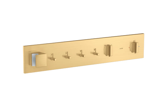 AXOR ShowerComposition Thermostatic Module Trim for 4 Functions in Brushed Gold Optic