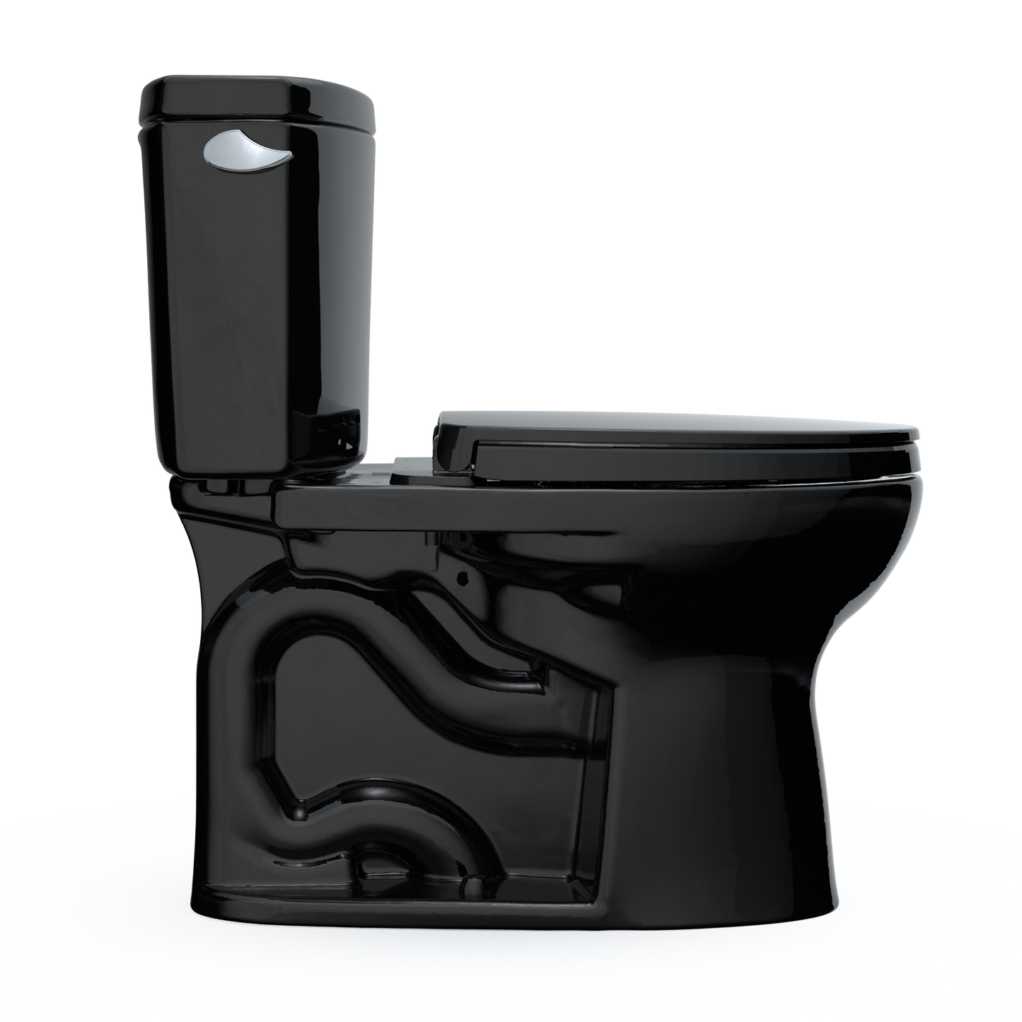 TOTO MS454124CEF#51 Drake II Two-Piece Elongated 1.28 GPF Universal Height Toilet with SS124 SoftClose Seat , Ebony