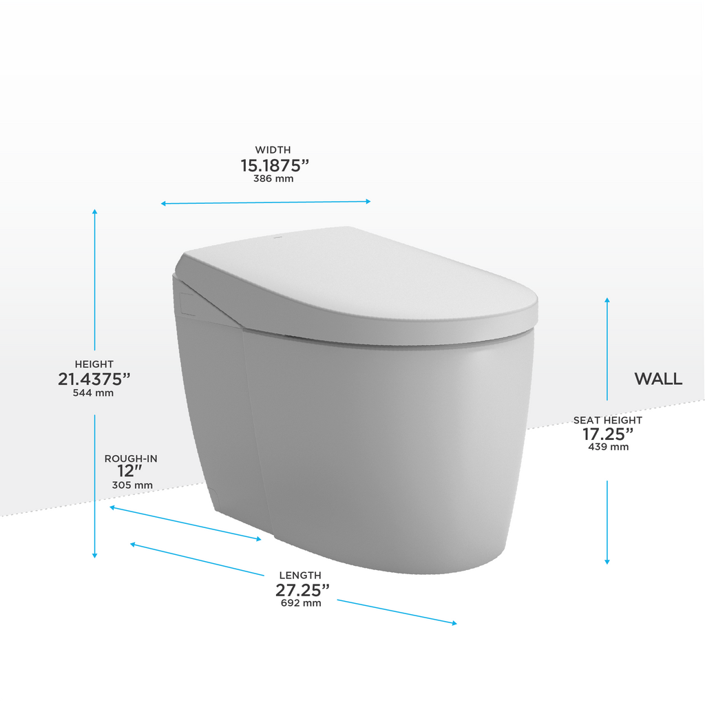 TOTO MS8551CUMFG#01 Neorest As Dual Flush 1.0 Or 0.8 Gpf Toilet With Integrated Bidet Seat And Ewater+ - Cotton White