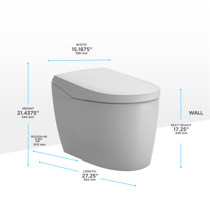 TOTO MS8551CUMFG#01 Neorest As Dual Flush 1.0 Or 0.8 Gpf Toilet With Integrated Bidet Seat And Ewater+ - Cotton White