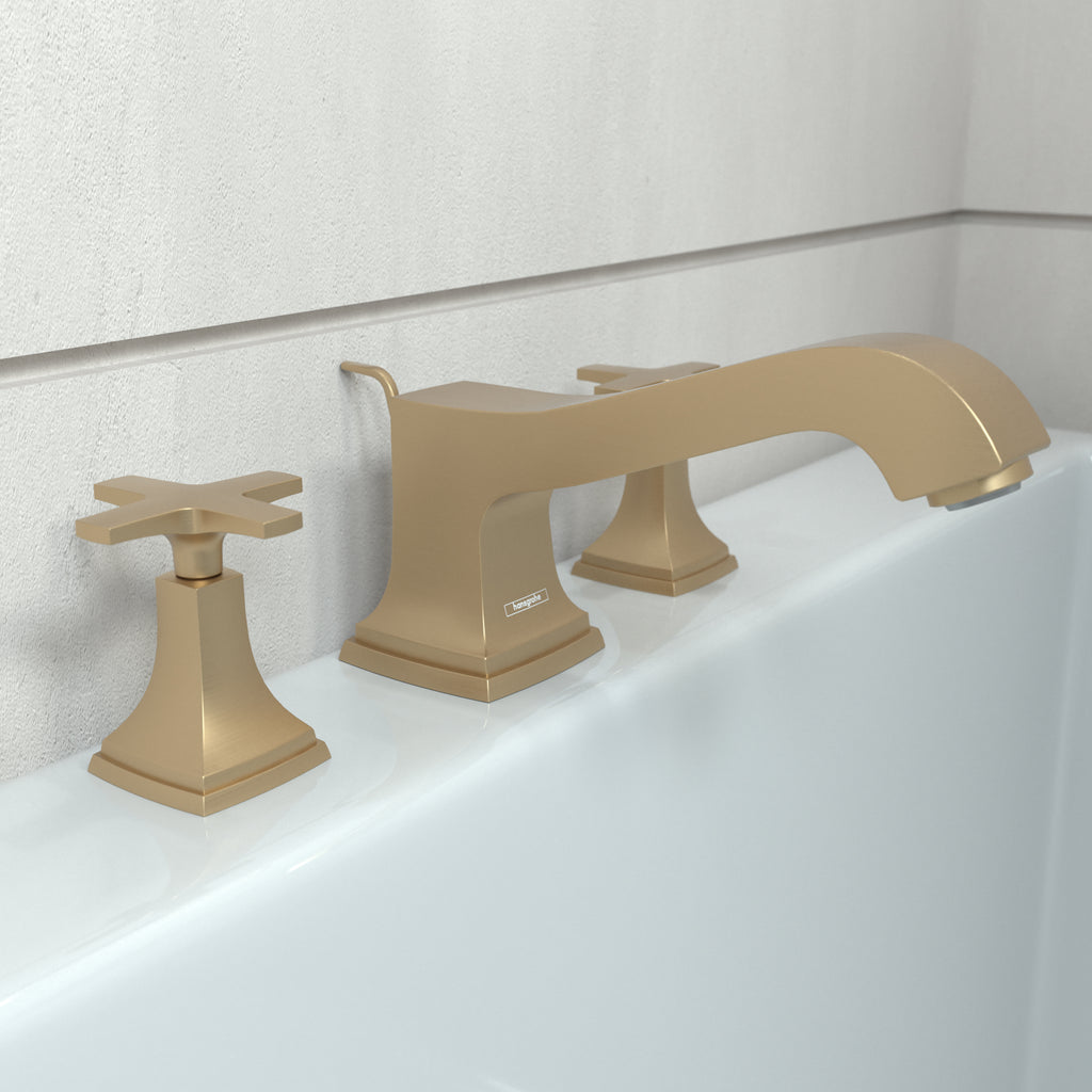 HANSGROHE 31430141 Metropol Classic 3-Hole Roman Tub Set Trim with Cross Handles - Brushed Bronze