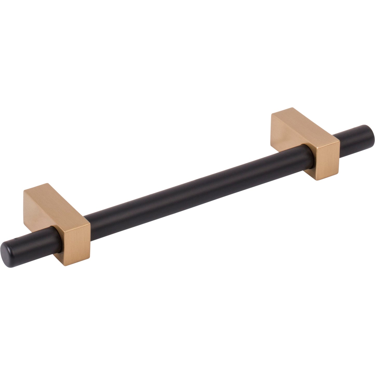 JEFFREY ALEXANDER 478-128MBSBZ Larkin 2 128 mm Center-to-Center Bar Pull - Matte Black w/Satin Bronze